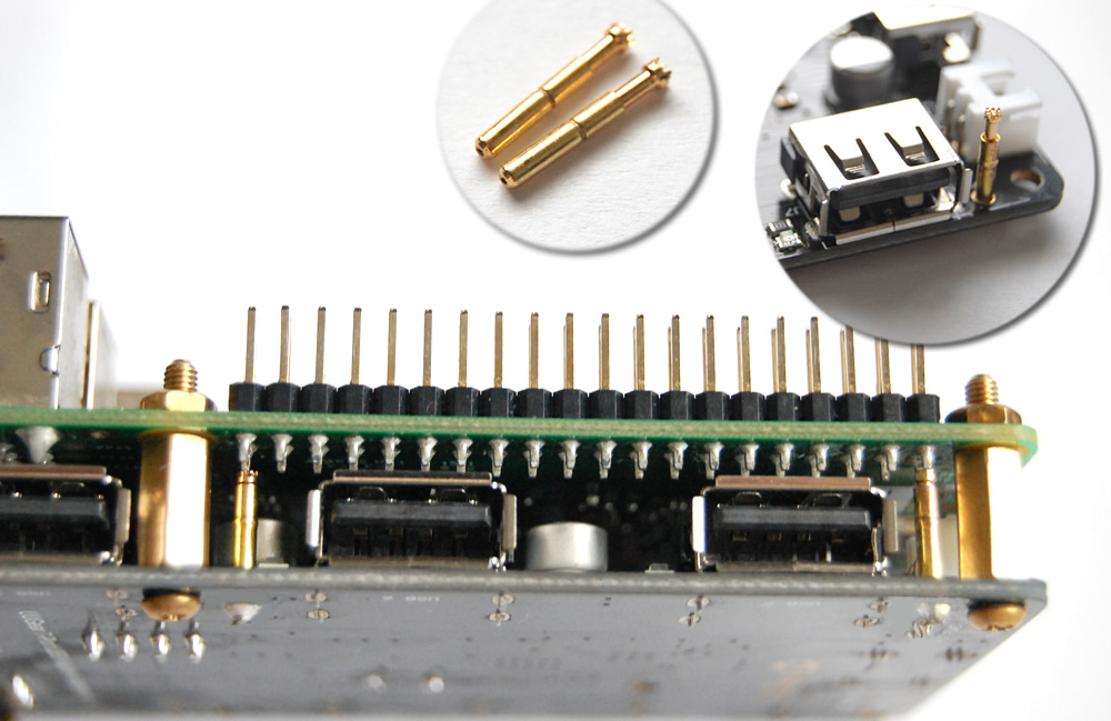 Attach Pogo Pins for Back-Powering Raspberry Pi