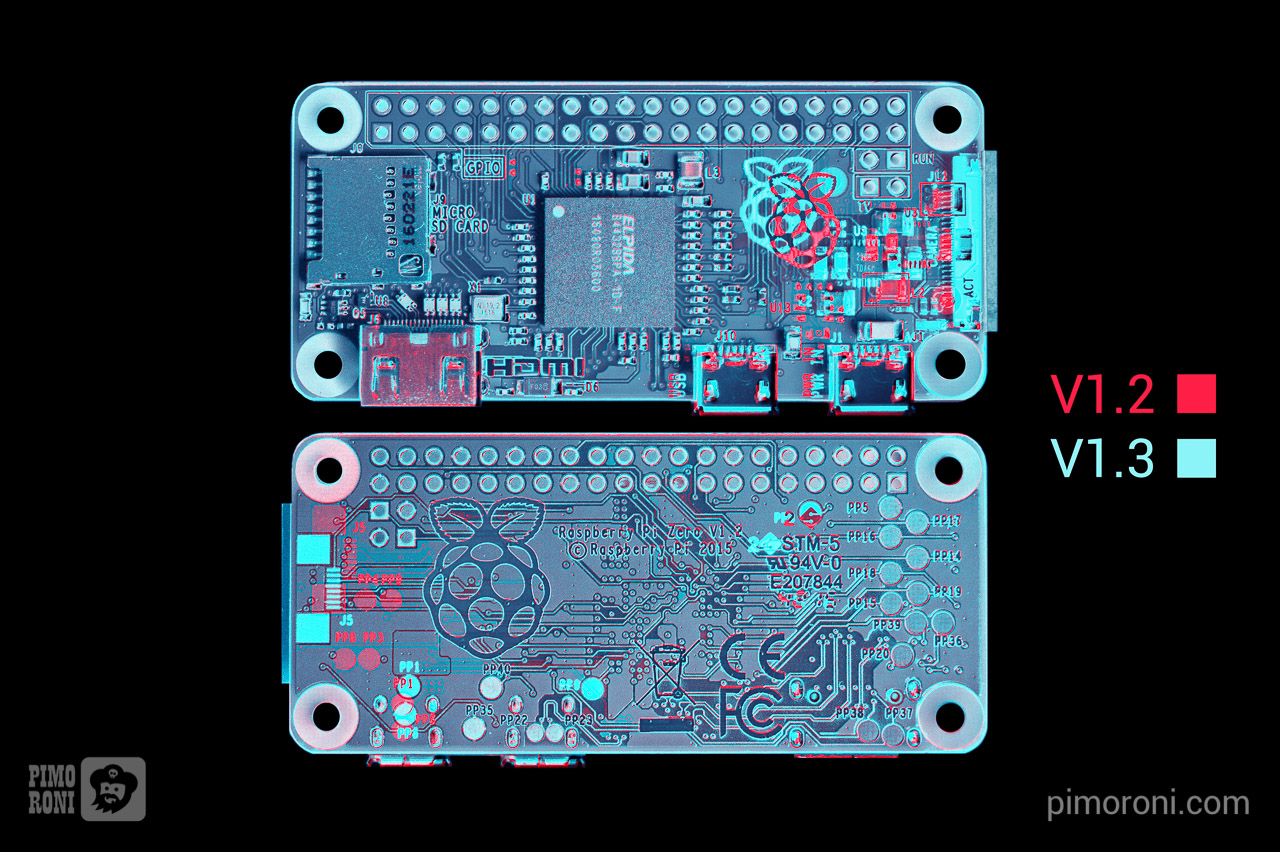 Difference between PiZero V1.2 and V1.3