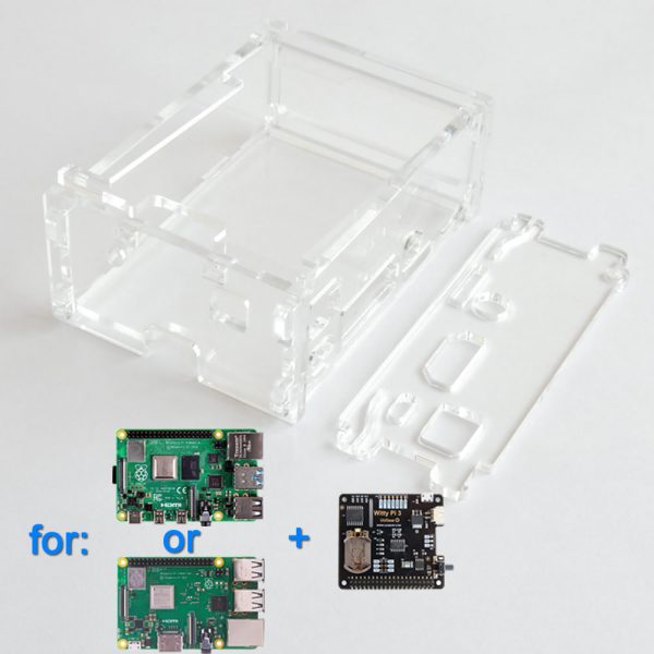 Acrylic Case for Witty Pi 3 (Rev1 or Rev2) and Raspberry Pi (3B, 3B+ or 4B)