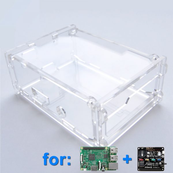 Acrylic Case for Witty Pi (1 or 2) and Raspberry Pi (Clear)