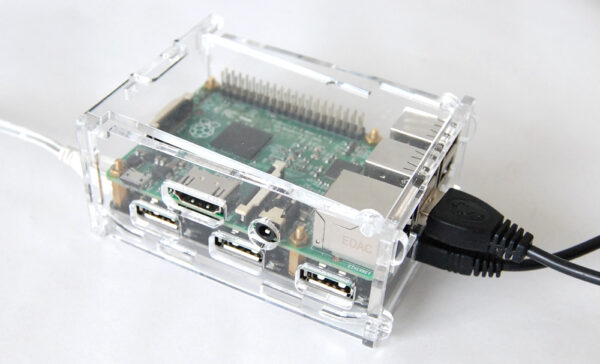 Acrylic Case for 7-Port USB Hub and Raspberry Pi (Clear)