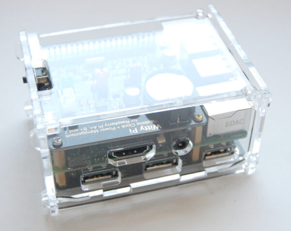 Acrylic Case for Witty Pi (1 or 2), 7-Port USB Hub and Raspberry Pi (Clear)