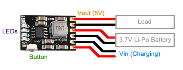 2A Boost Charger Module (DC Voltage Step-Up and Battery Charging 2-in-1)